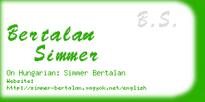 bertalan simmer business card